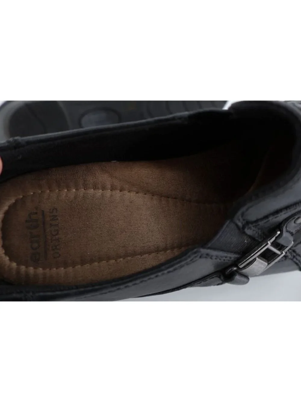Earth Origins Roxanne Women's Size 10 Black Leather Slip on Pumps Clogs Bootie